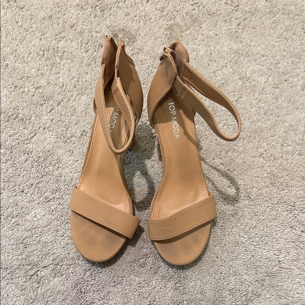 TOP Moda Women's Tan Heeled Sandals